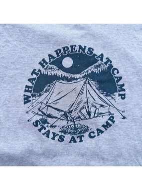 EUC Men’s Medium The North Face Slim Fit Gray Camping Graphic TShirt